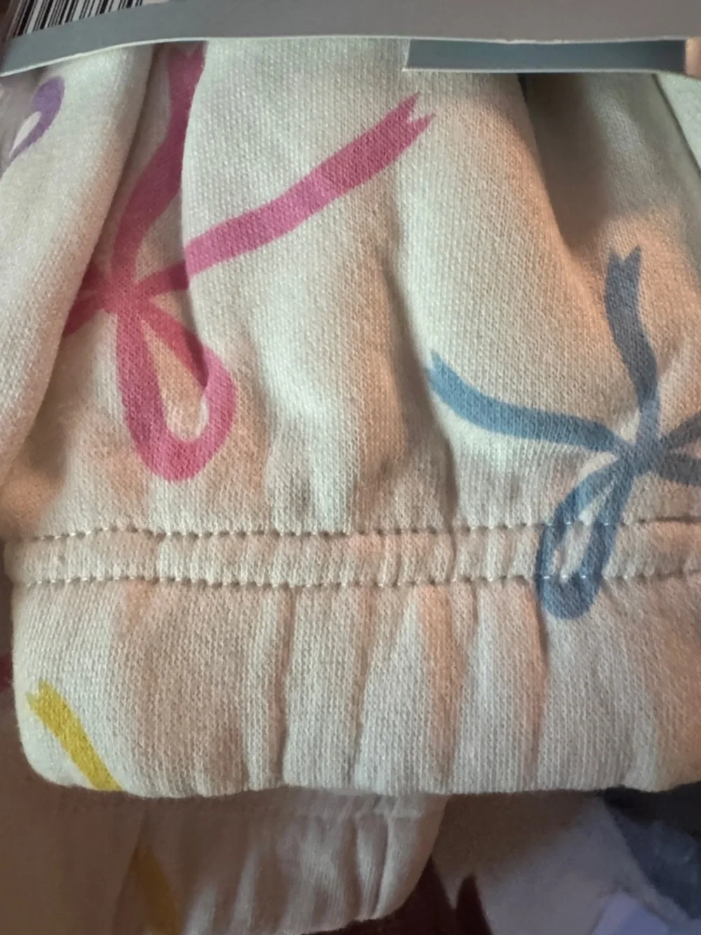 Lily & Dan Cozy White Sweat Set with Pastel Bow Print 3T